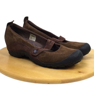 Merrell Plaza Bandeau Women's Cherry Oak Suede Mary Jane Comfort Shoe 9.5